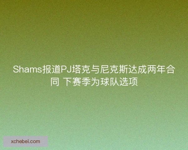 Shams报道PJ塔克与尼克斯达成两年合同 下赛季为球队选项 Shams报道PJ塔克与尼克斯达成两年合同 下赛季为球队选项