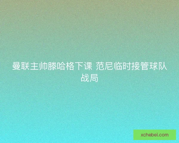 曼联主帅滕哈格下课 范尼临时接管球队战局 曼联主帅滕哈格下课 范尼临时接管球队战局