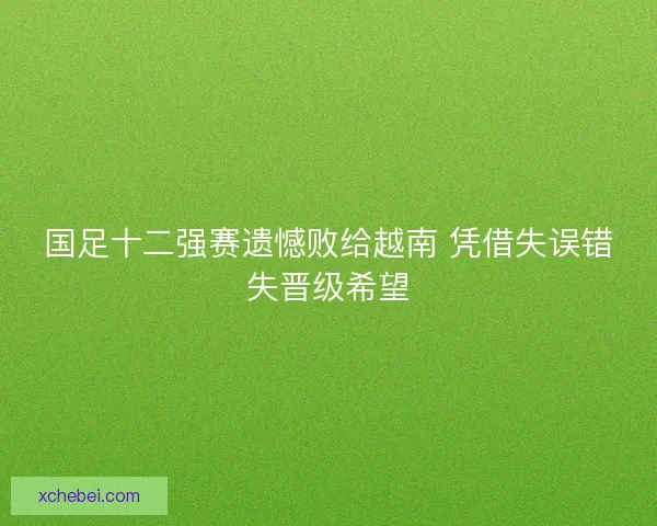 国足十二强赛遗憾败给越南 凭借失误错失晋级希望 国足十二强赛遗憾败给越南 凭借失误错失晋级希望
